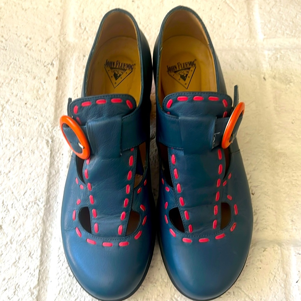 Women’s John Fluevog Navy/Orange 2” Heels